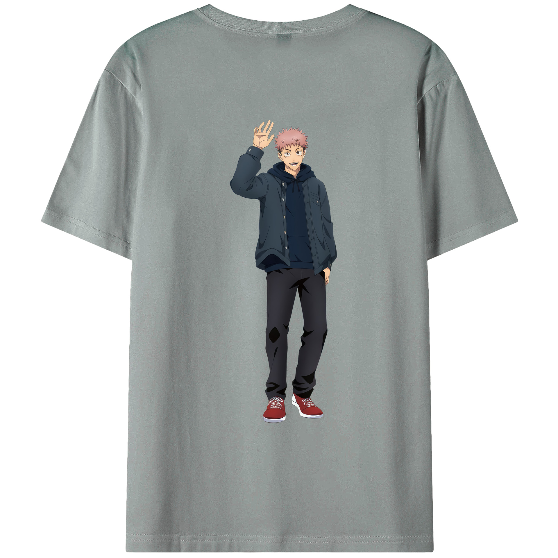 （画像用） 呪術廻戦 Jujutsu Kaisen 綿100％ メンズ半袖Tシャツ（バックプリント） 通気性